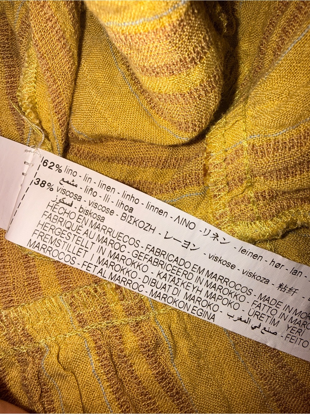 Zara kids Linen Blend Long Sleeve mustard yellow / beige dress 9/10 - Picture 5 of 6